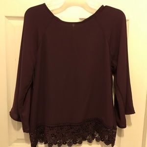 Purple Papermoon Top Lace Detail Zipper XS